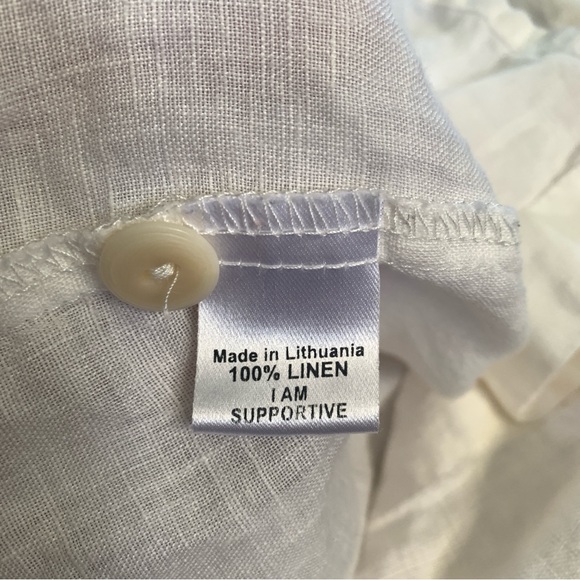 Flax White 3/4 Sleeve Notched Collar Blouse - Picture 4 of 8